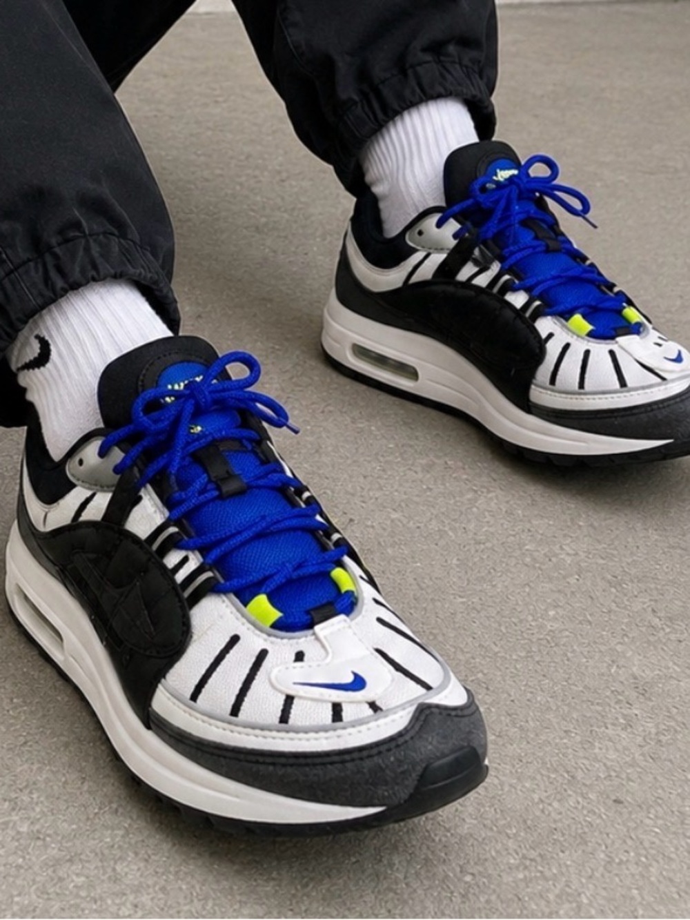 Nike Air Max 98 Sprite 2018 Sz 8.5 Men (640744-103) Blue Black Volt RARE